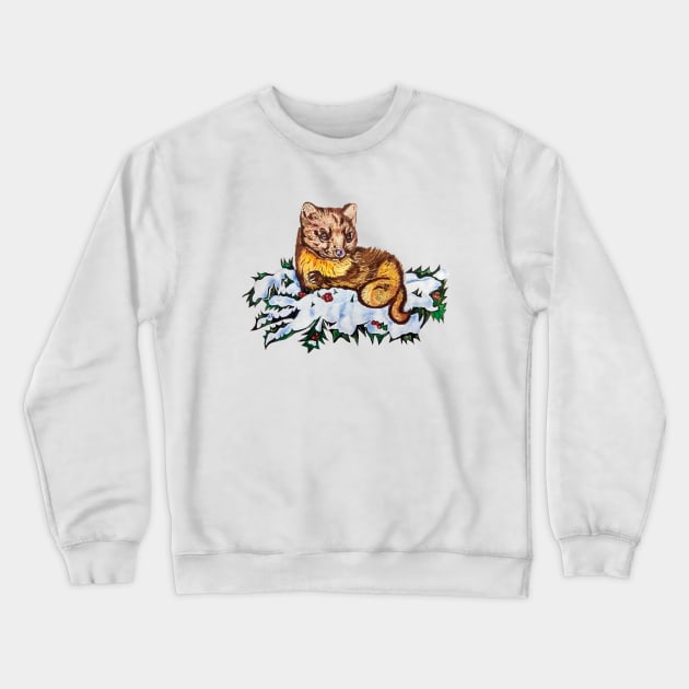 Pine Marten Crewneck Sweatshirt by mariasibireva